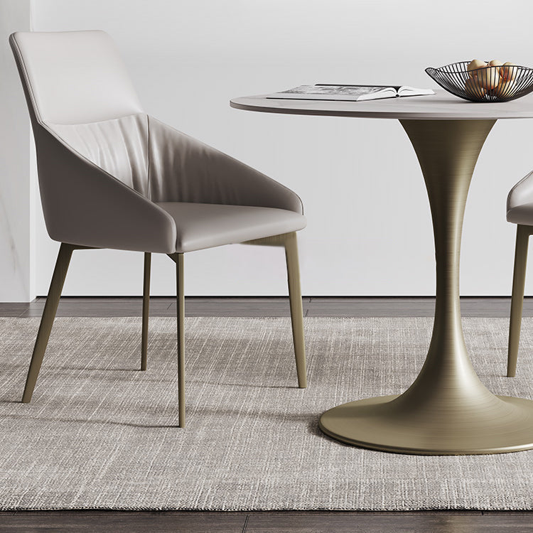 Round Tulip Base Dining Site Table Traditional Luxury Dinette Table for Home Clearhalo ' dining_table' 'Dining Tables & Seating' 'Dining Tables' 'furn' 'furn_dining_table' 'Furniture' 'furniture_dining_table' 'Kitchen & Dining Furniture' 'kitchen&dining_furn' 'kitchen' 'kitchen_dining_table' 3816936