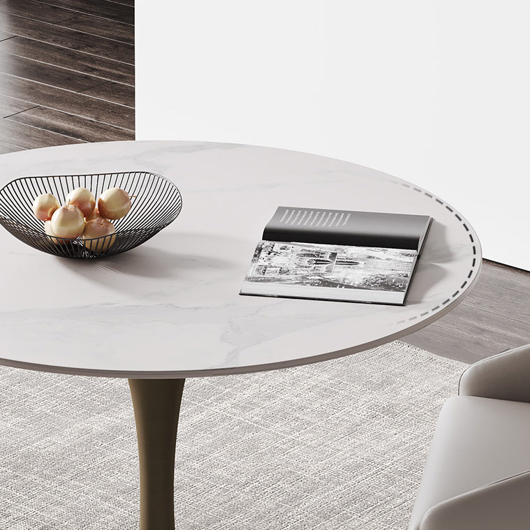 Round Tulip Base Dining Site Table Traditional Luxury Dinette Table for Home Clearhalo ' dining_table' 'Dining Tables & Seating' 'Dining Tables' 'furn' 'furn_dining_table' 'Furniture' 'furniture_dining_table' 'Kitchen & Dining Furniture' 'kitchen&dining_furn' 'kitchen' 'kitchen_dining_table' 3816938