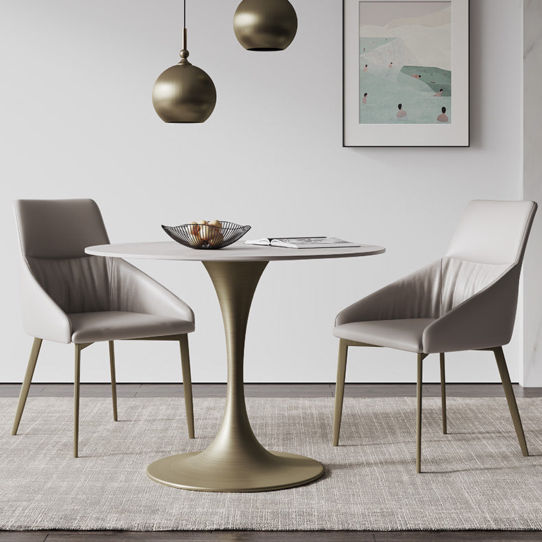 Round Tulip Base Dining Site Table Traditional Luxury Dinette Table for Home Clearhalo ' dining_table' 'Dining Tables & Seating' 'Dining Tables' 'furn' 'furn_dining_table' 'Furniture' 'furniture_dining_table' 'Kitchen & Dining Furniture' 'kitchen&dining_furn' 'kitchen' 'kitchen_dining_table' 3816941