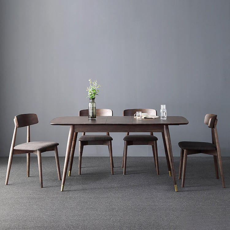 Extendable Rectangle Dining Table Modern Adjustable Oak Wood Table with 4 Legs Clearhalo ' dining_table' 'Dining Tables & Seating' 'Dining Tables' 'furn' 'furn_dining_table' 'Furniture' 'furniture_dining_table' 'Kitchen & Dining Furniture' 'kitchen&dining_furn' 'kitchen' 'kitchen_dining_table' 3816958