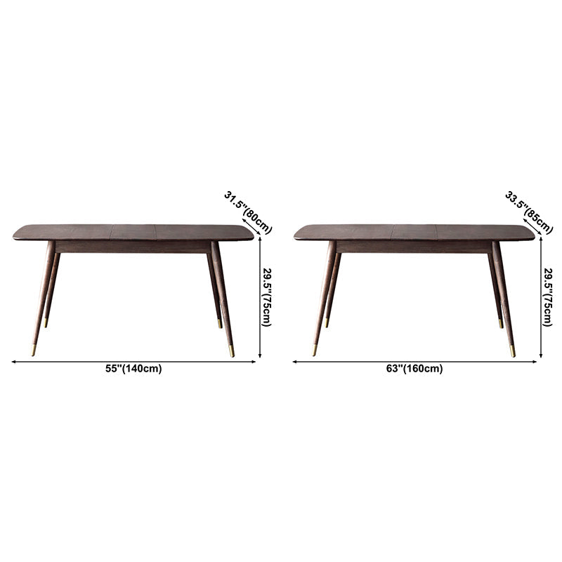 Extendable Rectangle Dining Table Modern Adjustable Oak Wood Table with 4 Legs Clearhalo ' dining_table' 'Dining Tables & Seating' 'Dining Tables' 'furn' 'furn_dining_table' 'Furniture' 'furniture_dining_table' 'Kitchen & Dining Furniture' 'kitchen&dining_furn' 'kitchen' 'kitchen_dining_table' 3816966