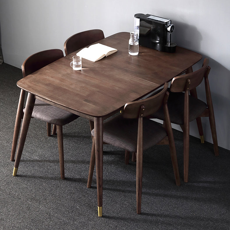 Extendable Rectangle Dining Table Modern Adjustable Oak Wood Table with 4 Legs Clearhalo ' dining_table' 'Dining Tables & Seating' 'Dining Tables' 'furn' 'furn_dining_table' 'Furniture' 'furniture_dining_table' 'Kitchen & Dining Furniture' 'kitchen&dining_furn' 'kitchen' 'kitchen_dining_table' 3816967