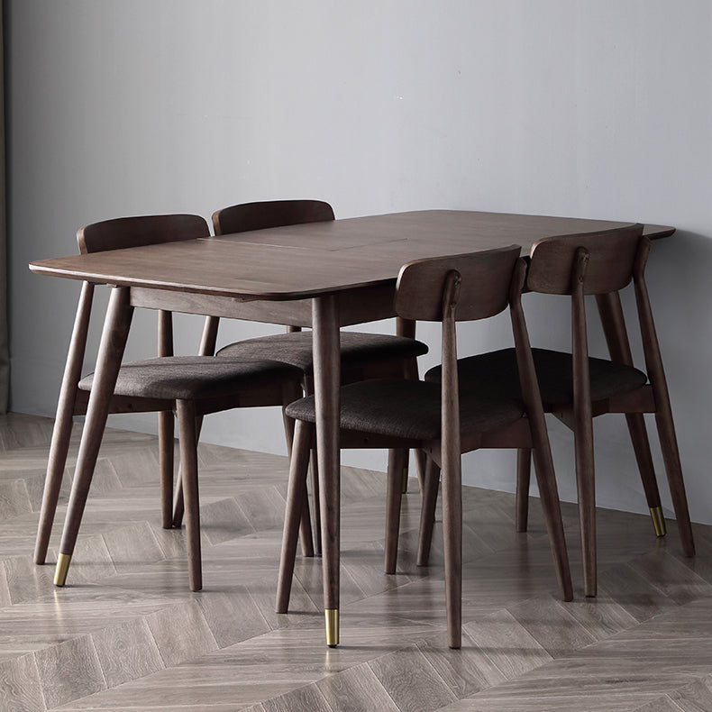 Extendable Rectangle Dining Table Modern Adjustable Oak Wood Table with 4 Legs Clearhalo ' dining_table' 'Dining Tables & Seating' 'Dining Tables' 'furn' 'furn_dining_table' 'Furniture' 'furniture_dining_table' 'Kitchen & Dining Furniture' 'kitchen&dining_furn' 'kitchen' 'kitchen_dining_table' 3816968