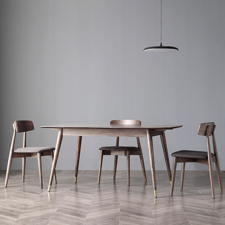 Extendable Rectangle Dining Table Modern Adjustable Oak Wood Table with 4 Legs Clearhalo ' dining_table' 'Dining Tables & Seating' 'Dining Tables' 'furn' 'furn_dining_table' 'Furniture' 'furniture_dining_table' 'Kitchen & Dining Furniture' 'kitchen&dining_furn' 'kitchen' 'kitchen_dining_table' 3816969