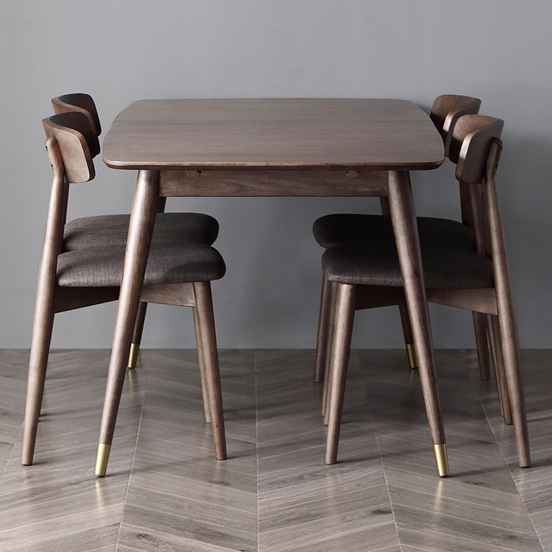 Extendable Rectangle Dining Table Modern Adjustable Oak Wood Table with 4 Legs Clearhalo ' dining_table' 'Dining Tables & Seating' 'Dining Tables' 'furn' 'furn_dining_table' 'Furniture' 'furniture_dining_table' 'Kitchen & Dining Furniture' 'kitchen&dining_furn' 'kitchen' 'kitchen_dining_table' 3816970