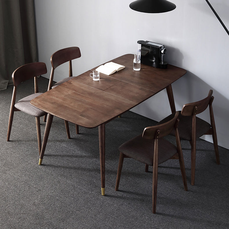 Extendable Rectangle Dining Table Modern Adjustable Oak Wood Table with 4 Legs Clearhalo ' dining_table' 'Dining Tables & Seating' 'Dining Tables' 'furn' 'furn_dining_table' 'Furniture' 'furniture_dining_table' 'Kitchen & Dining Furniture' 'kitchen&dining_furn' 'kitchen' 'kitchen_dining_table' 3816971