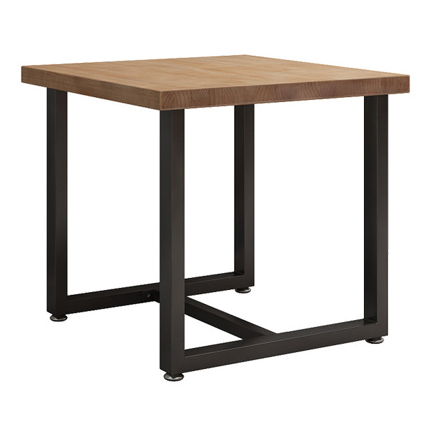 Industrial Solid Wood Dinner Room Kitchen Table Brown Square Table with Black Frame for Dinning Room Without Chairs Clearhalo ' dining_table' 'Dining Tables & Seating' 'Dining Tables' 'furn' 'furn_dining_table' 'Furniture' 'furniture_dining_table' 'Kitchen & Dining Furniture' 'kitchen&dining_furn' 'kitchen' 'kitchen_dining_table' 3816976