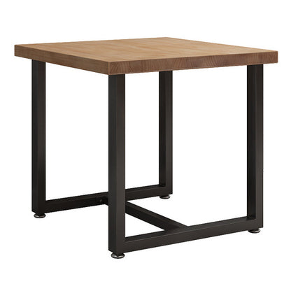 Industrial Solid Wood Dinner Room Kitchen Table Brown Square Table with Black Frame for Dinning Room Without Chairs Clearhalo ' dining_table' 'Dining Tables & Seating' 'Dining Tables' 'furn' 'furn_dining_table' 'Furniture' 'furniture_dining_table' 'Kitchen & Dining Furniture' 'kitchen&dining_furn' 'kitchen' 'kitchen_dining_table' 3816976