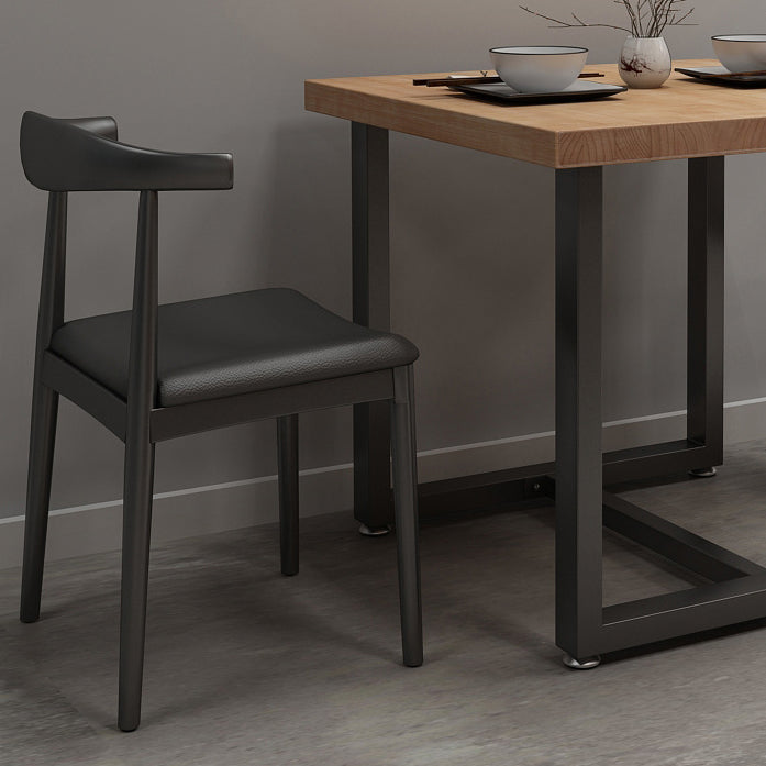 Industrial Solid Wood Dinner Room Kitchen Table Brown Square Table with Black Frame for Dinning Room Clearhalo ' dining_table' 'Dining Tables & Seating' 'Dining Tables' 'furn' 'furn_dining_table' 'Furniture' 'furniture_dining_table' 'Kitchen & Dining Furniture' 'kitchen&dining_furn' 'kitchen' 'kitchen_dining_table' 3816977