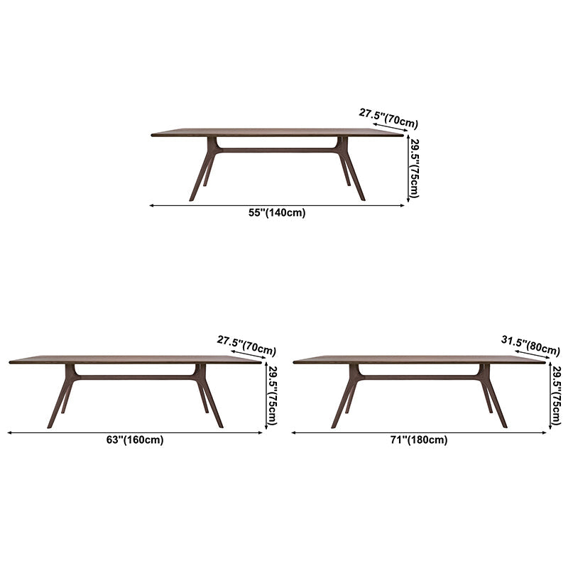 Rectangle Douglas Firs Dining Table Modern Wooden Kitchen Table with 4 Legs Clearhalo ' dining_table' 'Dining Tables & Seating' 'Dining Tables' 'furn' 'furn_dining_table' 'Furniture' 'furniture_dining_table' 'Kitchen & Dining Furniture' 'kitchen&dining_furn' 'kitchen' 'kitchen_dining_table' 3816992