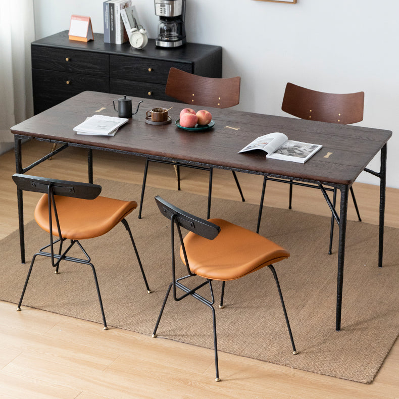 Traditional Luxury Rectangle 4 Legs Dining Site Table Solid Wood Dinette Table Clearhalo ' dining_table' 'Dining Tables & Seating' 'Dining Tables' 'furn' 'furn_dining_table' 'Furniture' 'furniture_dining_table' 'Kitchen & Dining Furniture' 'kitchen&dining_furn' 'kitchen' 'kitchen_dining_table' 3817007