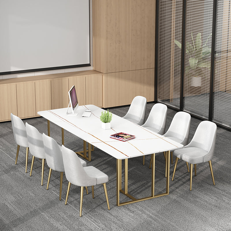 Minimalist Rectangle Shape Dining Table Sintered Stone Standard Dining Table for Kitchen Clearhalo ' dining_table' 'Dining Tables & Seating' 'Dining Tables' 'furn' 'furn_dining_table' 'Furniture' 'furniture_dining_table' 'Kitchen & Dining Furniture' 'kitchen&dining_furn' 'kitchen' 'kitchen_dining_table' 3817021