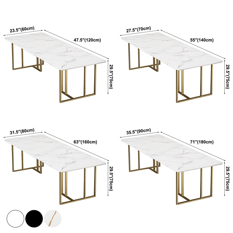 Minimalist Rectangle Shape Dining Table Sintered Stone Standard Dining Table for Kitchen Clearhalo ' dining_table' 'Dining Tables & Seating' 'Dining Tables' 'furn' 'furn_dining_table' 'Furniture' 'furniture_dining_table' 'Kitchen & Dining Furniture' 'kitchen&dining_furn' 'kitchen' 'kitchen_dining_table' 3817027