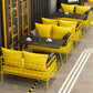Industrial Sintered Stone Dinner Room Table Black Top Table with Yellow Frame for Dinning Room Clearhalo ' dining_table' 'Dining Tables & Seating' 'Dining Tables' 'furn' 'furn_dining_table' 'Furniture' 'furniture_dining_table' 'Kitchen & Dining Furniture' 'kitchen&dining_furn' 'kitchen' 'kitchen_dining_table' 3817029