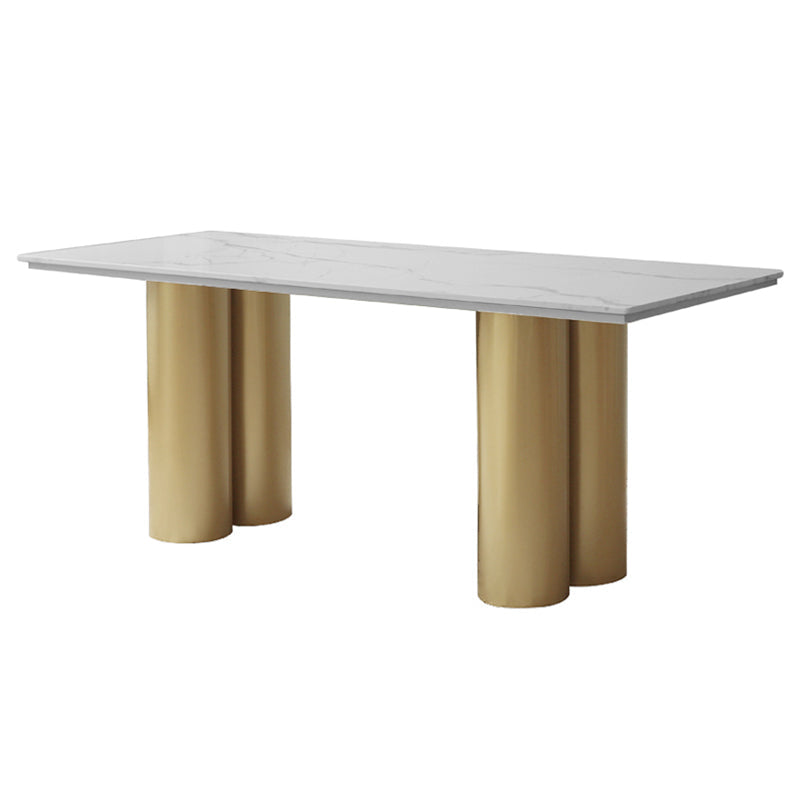 Metal Traditional Luxury Rectangle Indoor Table Sintered Stone Table for Home Without Chairs Clearhalo ' dining_table' 'Dining Tables & Seating' 'Dining Tables' 'furn' 'furn_dining_table' 'Furniture' 'furniture_dining_table' 'Kitchen & Dining Furniture' 'kitchen&dining_furn' 'kitchen' 'kitchen_dining_table' 3817050