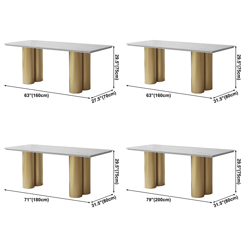 Metal Traditional Luxury Rectangle Indoor Table Sintered Stone Table for Home Clearhalo ' dining_table' 'Dining Tables & Seating' 'Dining Tables' 'furn' 'furn_dining_table' 'Furniture' 'furniture_dining_table' 'Kitchen & Dining Furniture' 'kitchen&dining_furn' 'kitchen' 'kitchen_dining_table' 3817055