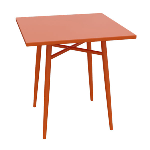 Industrial Dining Room Table Iron Dining Table with Sled Base for Home Kitchen Dinner Square Orange Without Chairs Clearhalo ' dining_table' 'Dining Tables & Seating' 'Dining Tables' 'furn' 'furn_dining_table' 'Furniture' 'furniture_dining_table' 'Kitchen & Dining Furniture' 'kitchen&dining_furn' 'kitchen' 'kitchen_dining_table' 3817074