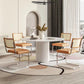 Modern Style Sintered Stone Dining Table Single Pedestal Base Round Table for Home,35.4"L x 29.5"H Clearhalo ' dining_table' 'Dining Tables & Seating' 'Dining Tables' 'furn' 'furn_dining_table' 'Furniture' 'furniture_dining_table' 'Kitchen & Dining Furniture' 'kitchen&dining_furn' 'kitchen' 'kitchen_dining_table' 3817089