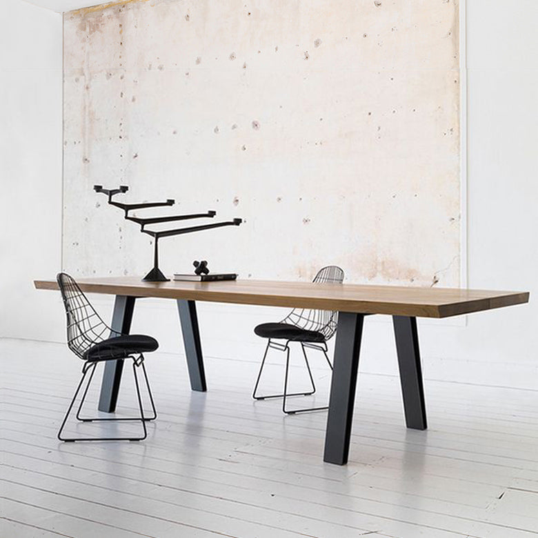 Industrial Brown Rectangle Dining Table Solid Wood Standard Dining Table with 4 Legs Base Clearhalo ' dining_table' 'Dining Tables & Seating' 'Dining Tables' 'furn' 'furn_dining_table' 'Furniture' 'furniture_dining_table' 'Kitchen & Dining Furniture' 'kitchen&dining_furn' 'kitchen' 'kitchen_dining_table' 3817091