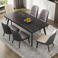 Simple Kitchen Standard Dining Table Sintered Stone Rectangle Dining Table with 4 Legs Base Black Without Chairs Clearhalo ' dining_table' 'Dining Tables & Seating' 'Dining Tables' 'furn' 'furn_dining_table' 'Furniture' 'furniture_dining_table' 'Kitchen & Dining Furniture' 'kitchen&dining_furn' 'kitchen' 'kitchen_dining_table' 3817133