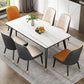 Simple Kitchen Standard Dining Table Sintered Stone Rectangle Dining Table with 4 Legs Base White Gold Without Chairs Clearhalo ' dining_table' 'Dining Tables & Seating' 'Dining Tables' 'furn' 'furn_dining_table' 'Furniture' 'furniture_dining_table' 'Kitchen & Dining Furniture' 'kitchen&dining_furn' 'kitchen' 'kitchen_dining_table' 3817134