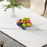 Simple Kitchen Standard Dining Table Sintered Stone Rectangle Dining Table with 4 Legs Base Clearhalo ' dining_table' 'Dining Tables & Seating' 'Dining Tables' 'furn' 'furn_dining_table' 'Furniture' 'furniture_dining_table' 'Kitchen & Dining Furniture' 'kitchen&dining_furn' 'kitchen' 'kitchen_dining_table' 3817136