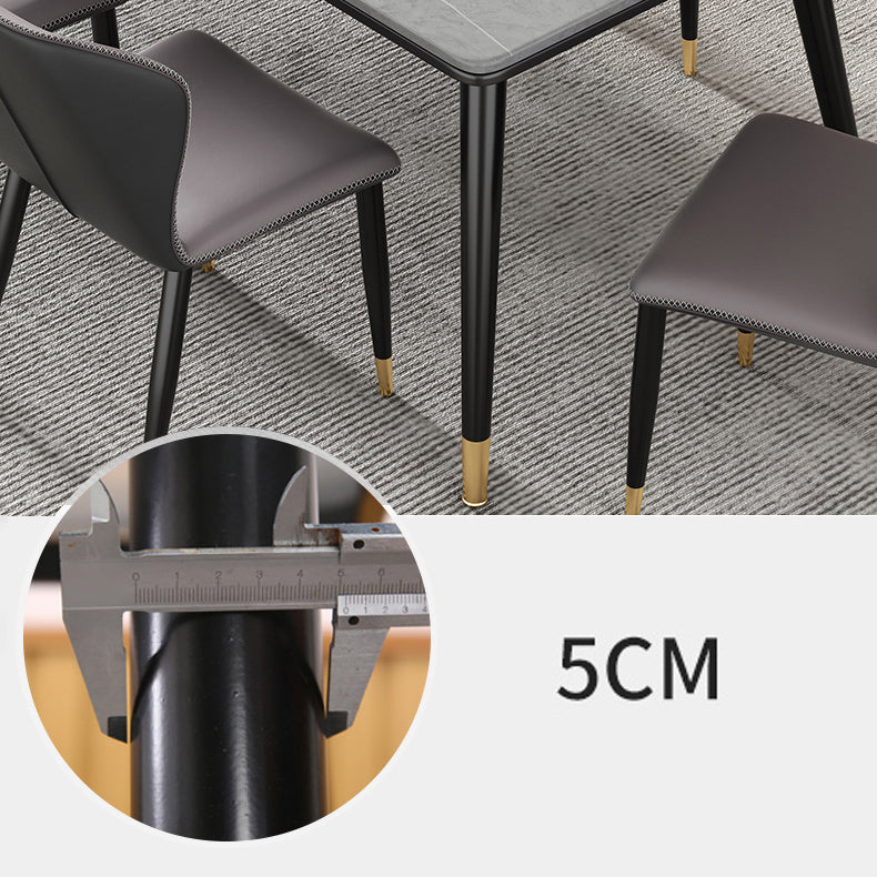 Simple Kitchen Standard Dining Table Sintered Stone Rectangle Dining Table with 4 Legs Base Clearhalo ' dining_table' 'Dining Tables & Seating' 'Dining Tables' 'furn' 'furn_dining_table' 'Furniture' 'furniture_dining_table' 'Kitchen & Dining Furniture' 'kitchen&dining_furn' 'kitchen' 'kitchen_dining_table' 3817137