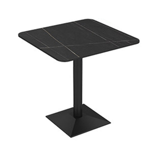 Industrial Dining Room Table Black Metal Base Table for Home Kitchen Dinner Black 23.6"L x 23.6"W x 29.5"H Without Chairs Clearhalo ' dining_table' 'Dining Tables & Seating' 'Dining Tables' 'furn' 'furn_dining_table' 'Furniture' 'furniture_dining_table' 'Kitchen & Dining Furniture' 'kitchen&dining_furn' 'kitchen' 'kitchen_dining_table' 3817148