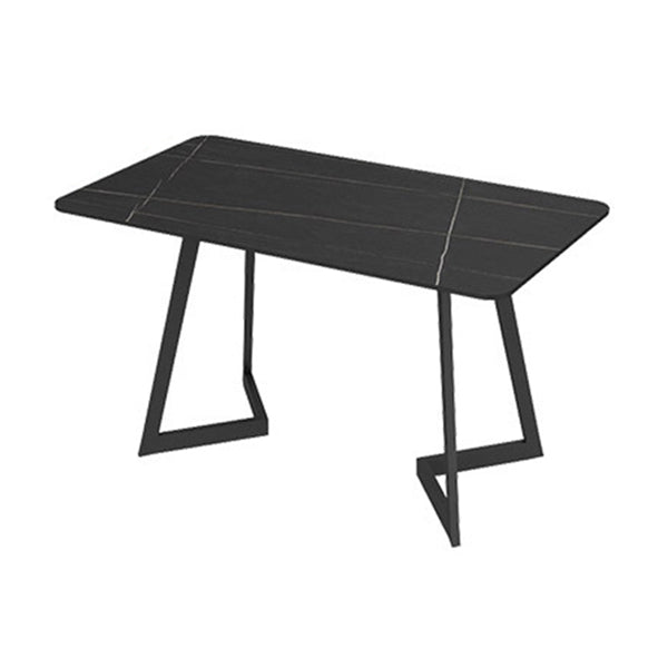 Industrial Dining Room Table Black Metal Base Table for Home Kitchen Dinner Black Without Chairs Clearhalo ' dining_table' 'Dining Tables & Seating' 'Dining Tables' 'furn' 'furn_dining_table' 'Furniture' 'furniture_dining_table' 'Kitchen & Dining Furniture' 'kitchen&dining_furn' 'kitchen' 'kitchen_dining_table' 3817150
