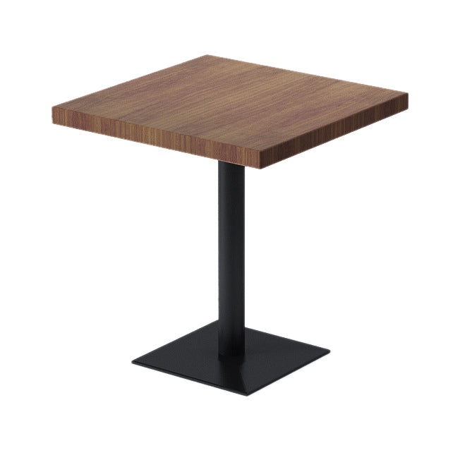 Industrial Dining Room Table Black Metal Base Table for Home Kitchen Dinner Brown 23.6"L x 23.6"W x 29.5"H Without Chairs Clearhalo ' dining_table' 'Dining Tables & Seating' 'Dining Tables' 'furn' 'furn_dining_table' 'Furniture' 'furniture_dining_table' 'Kitchen & Dining Furniture' 'kitchen&dining_furn' 'kitchen' 'kitchen_dining_table' 3817153