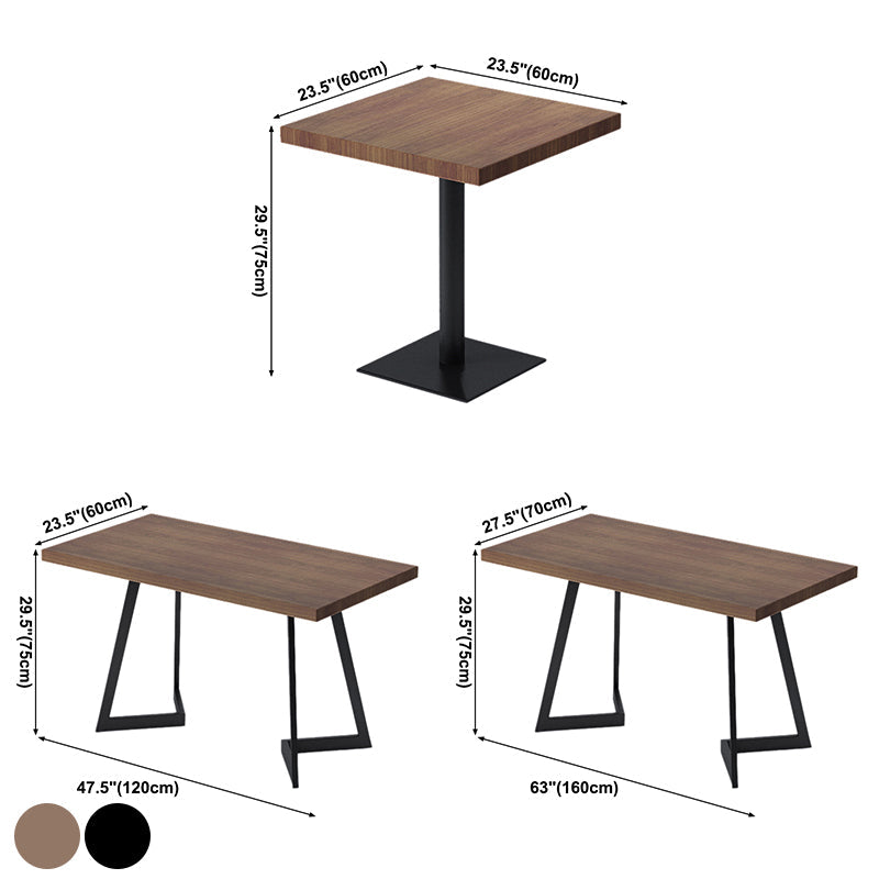 Industrial Dining Room Table Black Metal Base Table for Home Kitchen Dinner Clearhalo ' dining_table' 'Dining Tables & Seating' 'Dining Tables' 'furn' 'furn_dining_table' 'Furniture' 'furniture_dining_table' 'Kitchen & Dining Furniture' 'kitchen&dining_furn' 'kitchen' 'kitchen_dining_table' 3817158