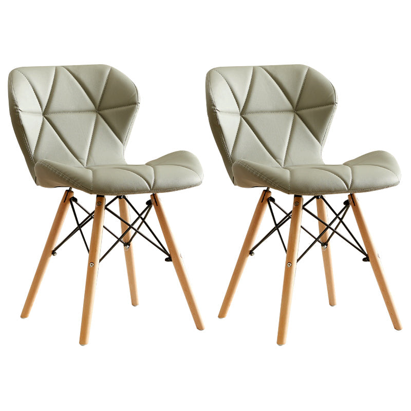 Modern Indoor-Outdoor Wood Chair Dining Room Armless Wingback Side Chair Grey Set of 2 Clearhalo ' kitchen&dining_furn' 'Dining Chairs' 'Dining Tables & Seating' 'dining_chair' 'Furniture' 'furniture_dining_chair' 'Kitchen & Dining Furniture' 'kitchen' 3825093