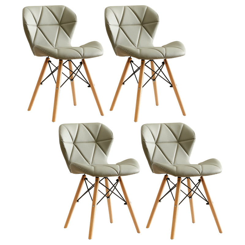 Modern Indoor-Outdoor Wood Chair Dining Room Armless Wingback Side Chair Grey Set of 4 Clearhalo ' kitchen&dining_furn' 'Dining Chairs' 'Dining Tables & Seating' 'dining_chair' 'Furniture' 'furniture_dining_chair' 'Kitchen & Dining Furniture' 'kitchen' 3825094