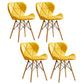 Modern Indoor-Outdoor Wood Chair Dining Room Armless Wingback Side Chair Yellow Set of 4 Clearhalo ' kitchen&dining_furn' 'Dining Chairs' 'Dining Tables & Seating' 'dining_chair' 'Furniture' 'furniture_dining_chair' 'Kitchen & Dining Furniture' 'kitchen' 3825100