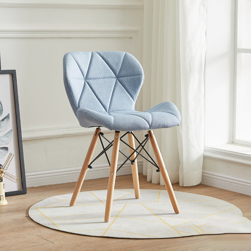 Modern Indoor-Outdoor Wood Chair Dining Room Armless Wingback Side Chair Light Blue 1 Piece Clearhalo ' kitchen&dining_furn' 'Dining Chairs' 'Dining Tables & Seating' 'dining_chair' 'Furniture' 'furniture_dining_chair' 'Kitchen & Dining Furniture' 'kitchen' 3825103