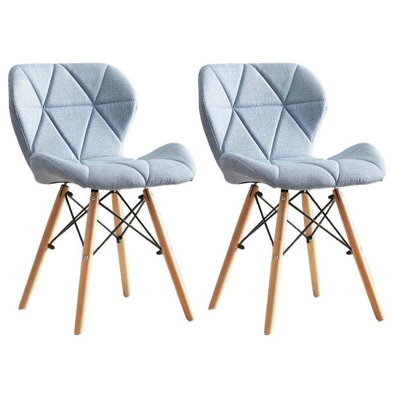 Modern Indoor-Outdoor Wood Chair Dining Room Armless Wingback Side Chair Light Blue Set of 2 Clearhalo ' kitchen&dining_furn' 'Dining Chairs' 'Dining Tables & Seating' 'dining_chair' 'Furniture' 'furniture_dining_chair' 'Kitchen & Dining Furniture' 'kitchen' 3825105
