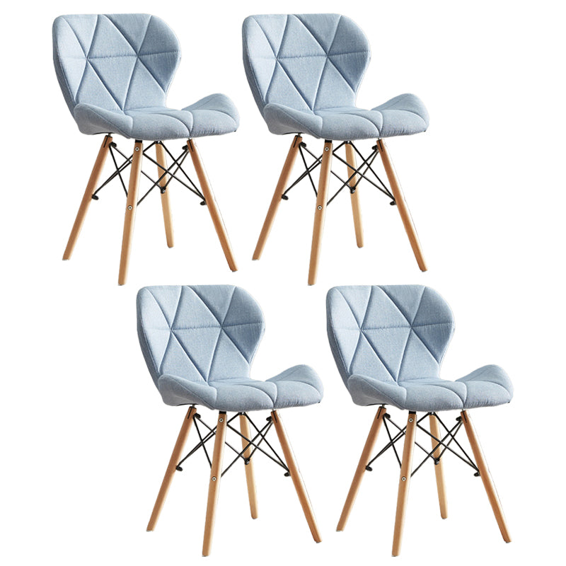 Modern Indoor-Outdoor Wood Chair Dining Room Armless Wingback Side Chair Light Blue Set of 4 Clearhalo ' kitchen&dining_furn' 'Dining Chairs' 'Dining Tables & Seating' 'dining_chair' 'Furniture' 'furniture_dining_chair' 'Kitchen & Dining Furniture' 'kitchen' 3825106