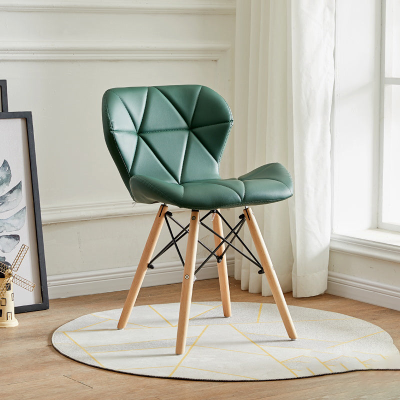 Modern Indoor-Outdoor Wood Chair Dining Room Armless Wingback Side Chair Blackish Green 1 Piece Clearhalo ' kitchen&dining_furn' 'Dining Chairs' 'Dining Tables & Seating' 'dining_chair' 'Furniture' 'furniture_dining_chair' 'Kitchen & Dining Furniture' 'kitchen' 3825108