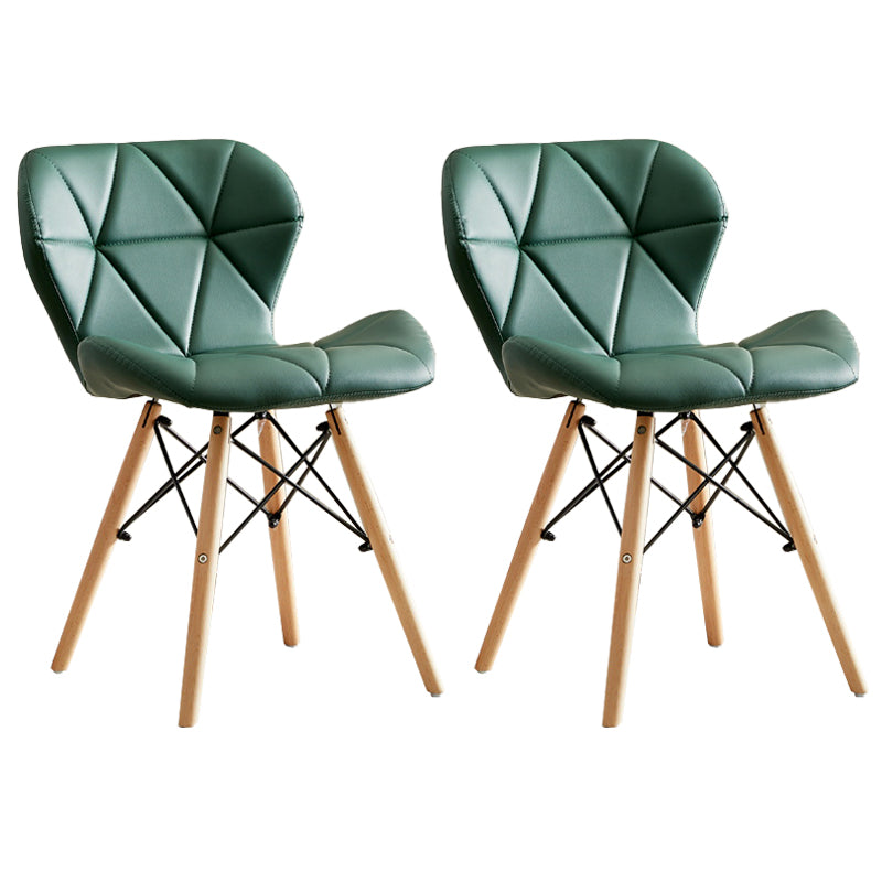 Modern Indoor-Outdoor Wood Chair Dining Room Armless Wingback Side Chair Blackish Green Set of 2 Clearhalo ' kitchen&dining_furn' 'Dining Chairs' 'Dining Tables & Seating' 'dining_chair' 'Furniture' 'furniture_dining_chair' 'Kitchen & Dining Furniture' 'kitchen' 3825111