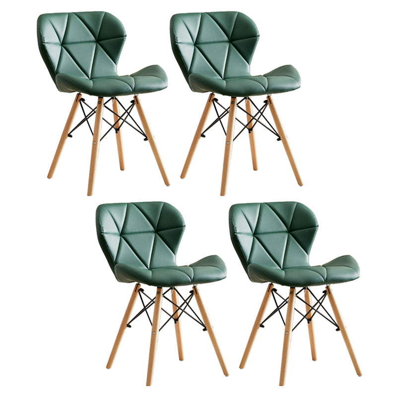 Modern Indoor-Outdoor Wood Chair Dining Room Armless Wingback Side Chair Blackish Green Set of 4 Clearhalo ' kitchen&dining_furn' 'Dining Chairs' 'Dining Tables & Seating' 'dining_chair' 'Furniture' 'furniture_dining_chair' 'Kitchen & Dining Furniture' 'kitchen' 3825112