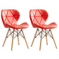Modern Indoor-Outdoor Wood Chair Dining Room Armless Wingback Side Chair Red Set of 2 Clearhalo ' kitchen&dining_furn' 'Dining Chairs' 'Dining Tables & Seating' 'dining_chair' 'Furniture' 'furniture_dining_chair' 'Kitchen & Dining Furniture' 'kitchen' 3825114