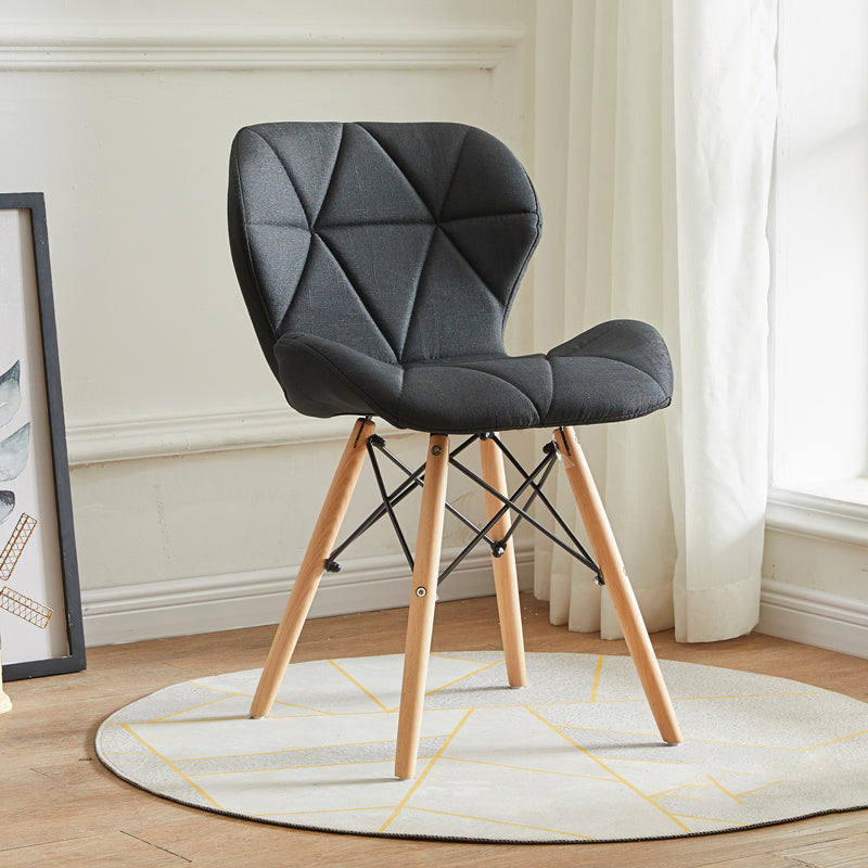 Modern Indoor-Outdoor Wood Chair Dining Room Armless Wingback Side Chair Black 1 Piece Clearhalo ' kitchen&dining_furn' 'Dining Chairs' 'Dining Tables & Seating' 'dining_chair' 'Furniture' 'furniture_dining_chair' 'Kitchen & Dining Furniture' 'kitchen' 3825116