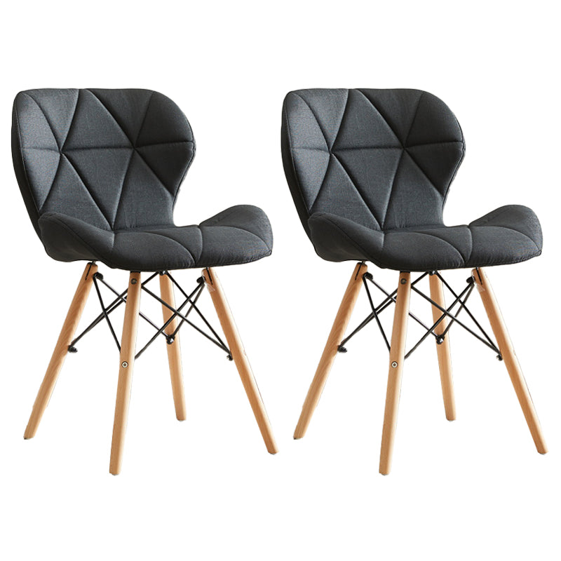 Modern Indoor-Outdoor Wood Chair Dining Room Armless Wingback Side Chair Black Set of 2 Clearhalo ' kitchen&dining_furn' 'Dining Chairs' 'Dining Tables & Seating' 'dining_chair' 'Furniture' 'furniture_dining_chair' 'Kitchen & Dining Furniture' 'kitchen' 3825117