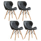 Modern Indoor-Outdoor Wood Chair Dining Room Armless Wingback Side Chair Black Set of 4 Clearhalo ' kitchen&dining_furn' 'Dining Chairs' 'Dining Tables & Seating' 'dining_chair' 'Furniture' 'furniture_dining_chair' 'Kitchen & Dining Furniture' 'kitchen' 3825118