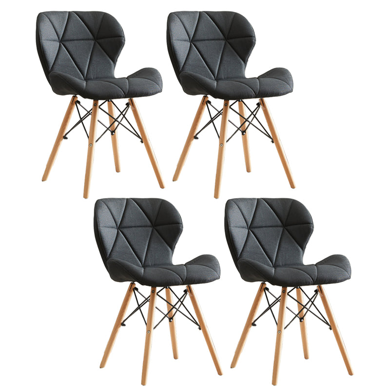 Modern Indoor-Outdoor Wood Chair Dining Room Armless Wingback Side Chair Black Set of 4 Clearhalo ' kitchen&dining_furn' 'Dining Chairs' 'Dining Tables & Seating' 'dining_chair' 'Furniture' 'furniture_dining_chair' 'Kitchen & Dining Furniture' 'kitchen' 3825118