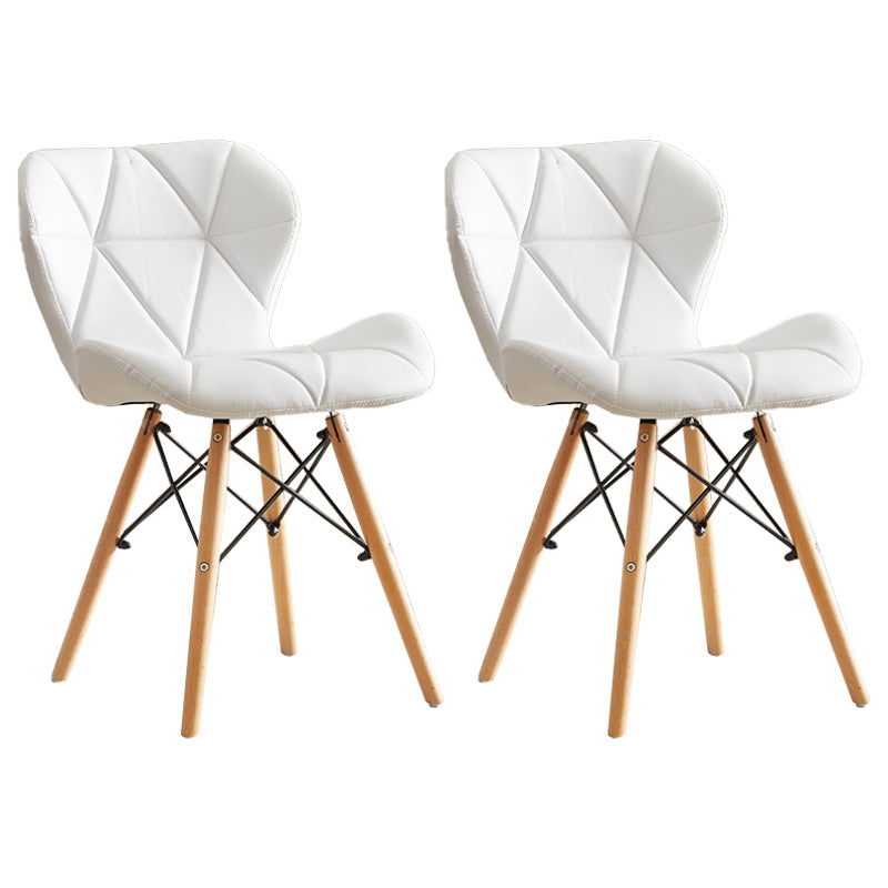 Modern Indoor-Outdoor Wood Chair Dining Room Armless Wingback Side Chair White Set of 2 Clearhalo ' kitchen&dining_furn' 'Dining Chairs' 'Dining Tables & Seating' 'dining_chair' 'Furniture' 'furniture_dining_chair' 'Kitchen & Dining Furniture' 'kitchen' 3825120