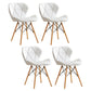Modern Indoor-Outdoor Wood Chair Dining Room Armless Wingback Side Chair White Set of 4 Clearhalo ' kitchen&dining_furn' 'Dining Chairs' 'Dining Tables & Seating' 'dining_chair' 'Furniture' 'furniture_dining_chair' 'Kitchen & Dining Furniture' 'kitchen' 3825121