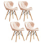 Modern Indoor-Outdoor Wood Chair Dining Room Armless Wingback Side Chair Light Pink Set of 4 Clearhalo ' kitchen&dining_furn' 'Dining Chairs' 'Dining Tables & Seating' 'dining_chair' 'Furniture' 'furniture_dining_chair' 'Kitchen & Dining Furniture' 'kitchen' 3825124