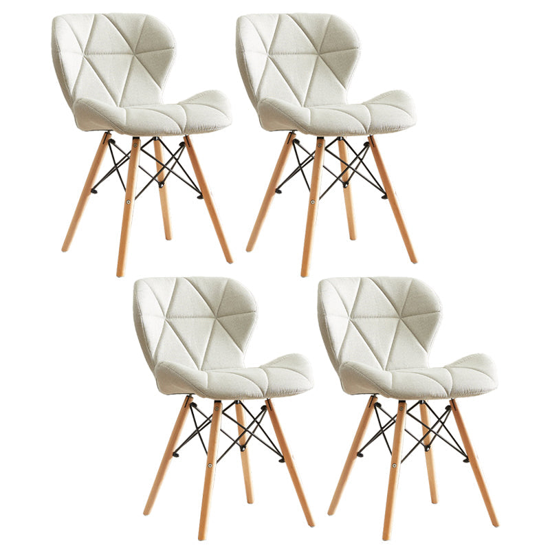 Modern Indoor-Outdoor Wood Chair Dining Room Armless Wingback Side Chair Light Gray Set of 4 Clearhalo ' kitchen&dining_furn' 'Dining Chairs' 'Dining Tables & Seating' 'dining_chair' 'Furniture' 'furniture_dining_chair' 'Kitchen & Dining Furniture' 'kitchen' 3825127