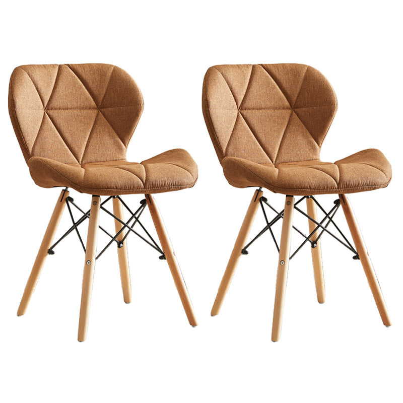 Modern Indoor-Outdoor Wood Chair Dining Room Armless Wingback Side Chair Dark Coffee Set of 2 Clearhalo ' kitchen&dining_furn' 'Dining Chairs' 'Dining Tables & Seating' 'dining_chair' 'Furniture' 'furniture_dining_chair' 'Kitchen & Dining Furniture' 'kitchen' 3825129